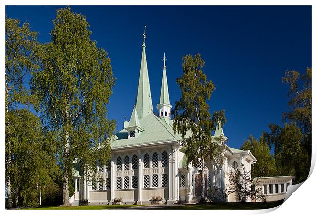 Church of Jokkmokk Print by Thomas Schaeffer