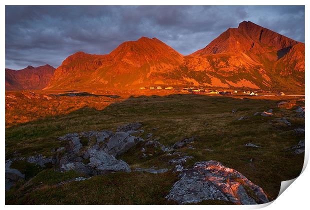 Sunset auf den Lofoten Print by Thomas Schaeffer