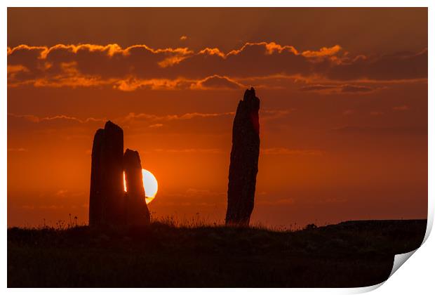 Sunset am Ring of Brodgar Print by Thomas Schaeffer