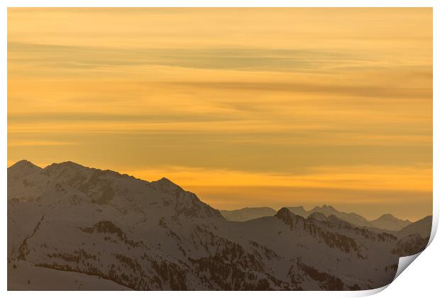 Alpine sunset Print by Thomas Schaeffer