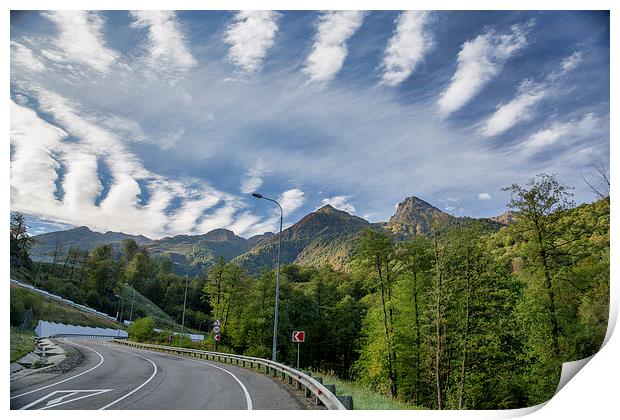 Road to the sky. Krasnaya Polyana. Big Sochi Print by Vladimir Sidoropolev