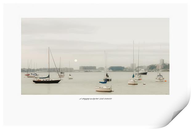 A FOGGY DAY ON THE RIVER Print by Tom York