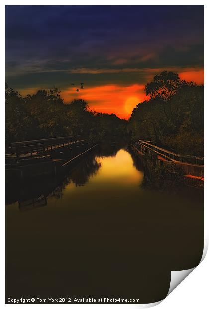 SUNSET AT THE OLD CANAL Print by Tom York