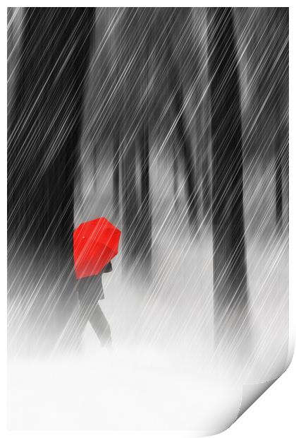 Just Walking In The Rain Print by Tom York