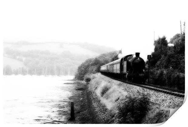 Dartmouth & Kingswear Steam Trains Print by Simon Litchfield