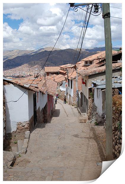 Cuzco Peru street Print by Sarah Waddams