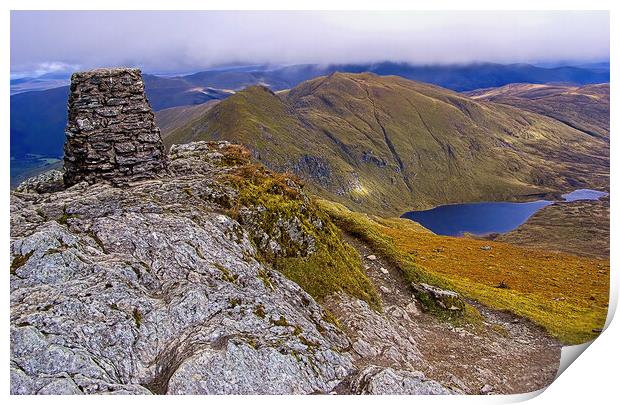 View from summit of Ben Lawers (2) Print by Geoff Storey