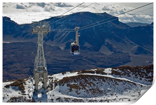 Mount Teide Cable Car Print by Geoff Storey