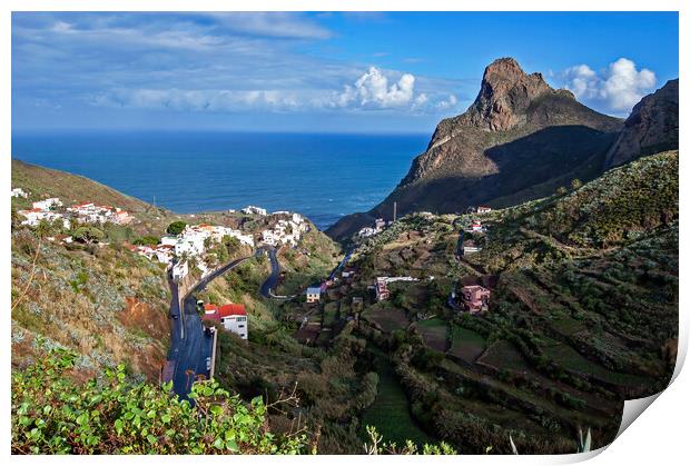 Anaga Mountains Road Print by Geoff Storey