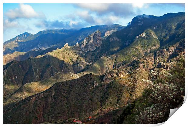 Green Anaga Mountains Print by Geoff Storey