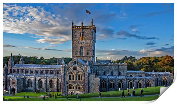 Evening at St David's Cathedral Print by Joyce Storey