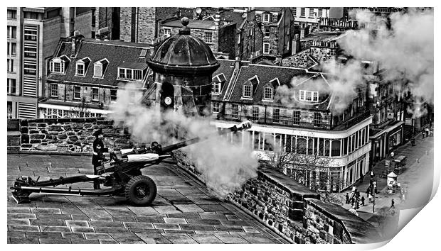 The one o'clock gun Print by Joyce Storey