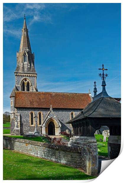 St Mark's Church, Englefield, Berkshire Print by Joyce Storey