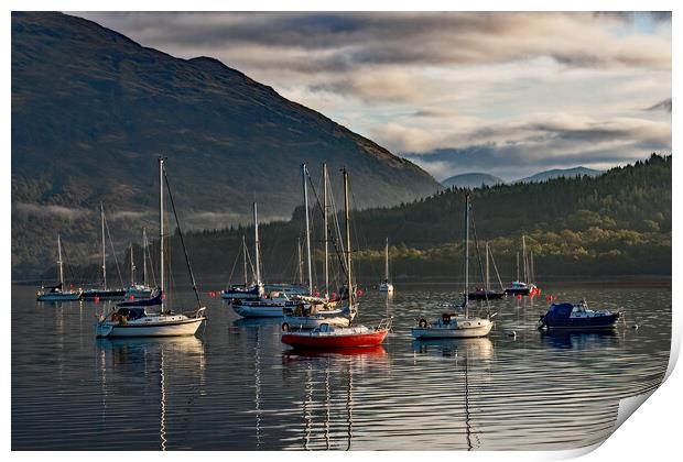 Loch Creran in Sombre Mood Print by Joyce Storey