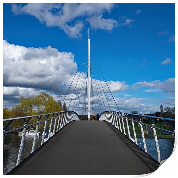 Crossing Christchurch Bridge Print by Joyce Storey