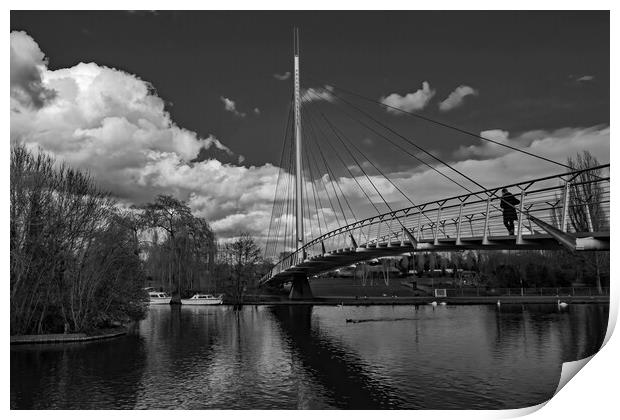 Walking across the River Thames Print by Joyce Storey