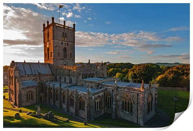 Early Evening at St David's Cathedral Print by Joyce Storey
