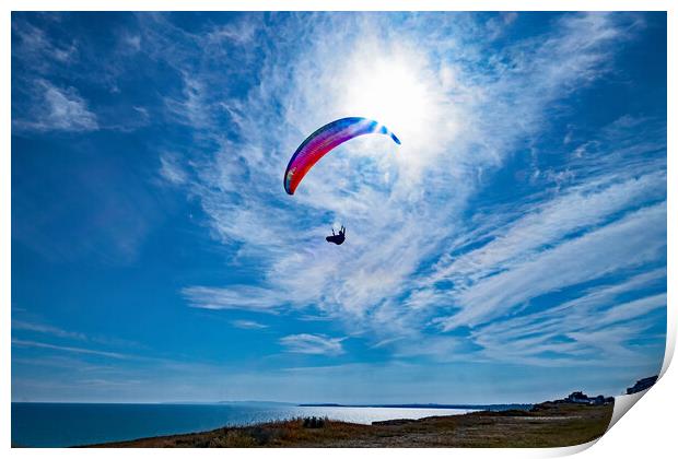 Paraglider in the Sun Print by Joyce Storey