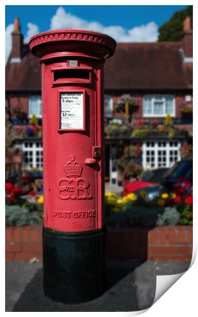 Edward V111 postbox outside the Golden Lion Pub Print by Joyce Storey