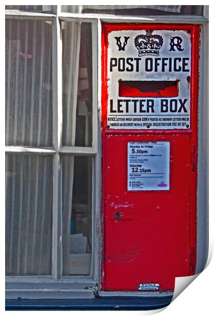 V R Post Office Letter Box Print by Joyce Storey