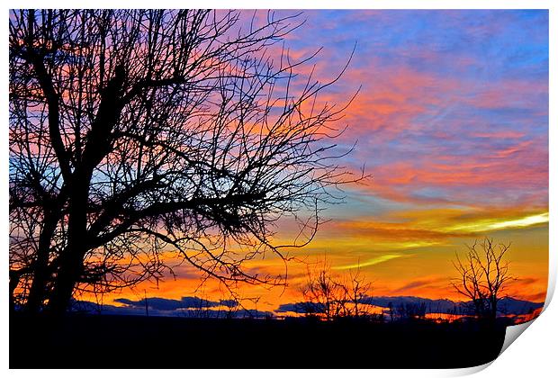  Rainbow colored Sunset Print by Irina Walker