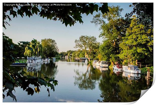  Evening Reflections on the Thames Print by Ray Lewis