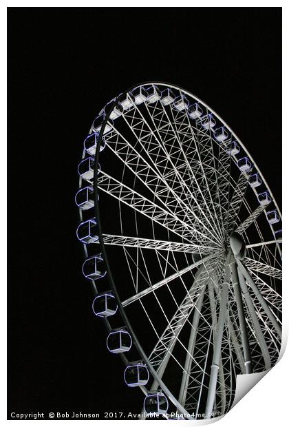 Carousel at night Print by Bob Johnson