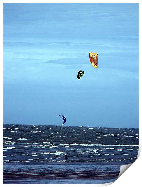 Kite Surfers Print by Anita Driscoll