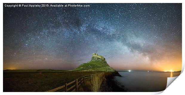  Lindisfarne under the Milky Way Print by Paul Appleby