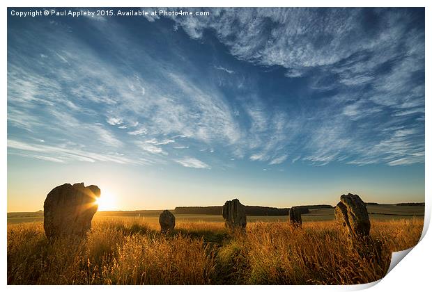  Duddo Stone Circle, Northumberland. Print by Paul Appleby