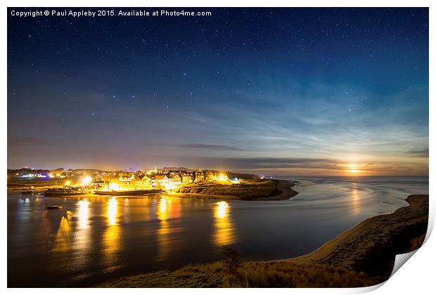  Moon Rising over Alnmouth Print by Paul Appleby