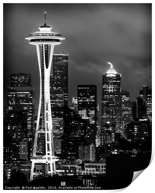 Seattle Space Needle Print by Paul Appleby