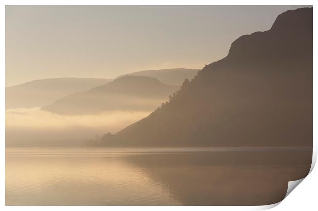 Ulswater Moring Glow Print by Paul Appleby