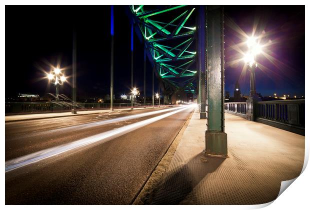 Tyne Bridge at Night Print by Paul Appleby