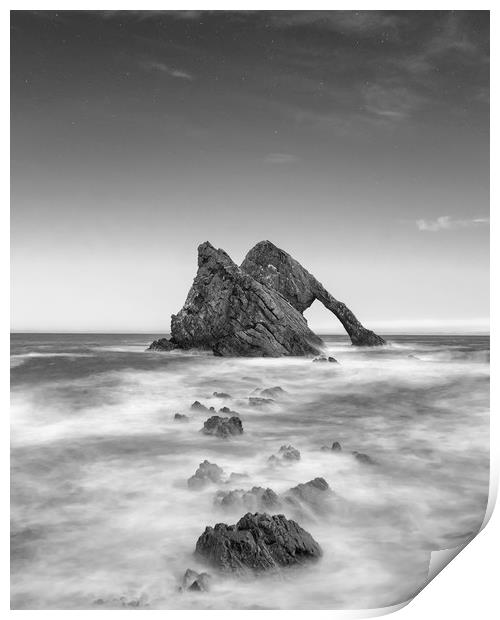 BOW FIDDLE ROCK  SCOTLAND MONO Print by Paul Appleby