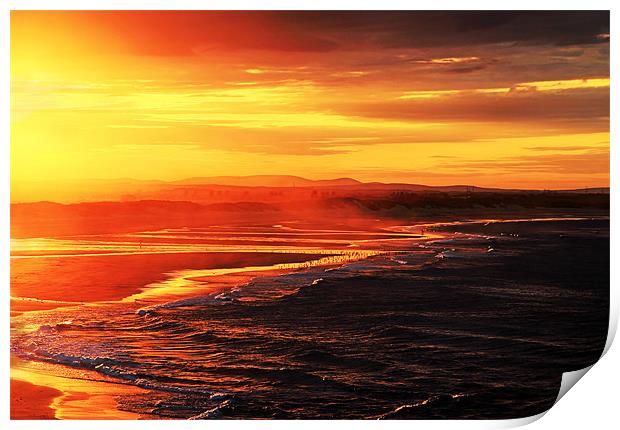Seaton Sluice Sunset Print by Paul Appleby