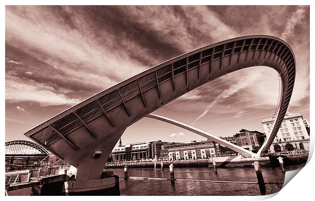 Tilted Millennium Bridge Print by Paul Appleby
