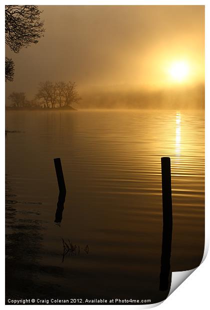 Soft ripples on misty morning water Print by Craig Coleran