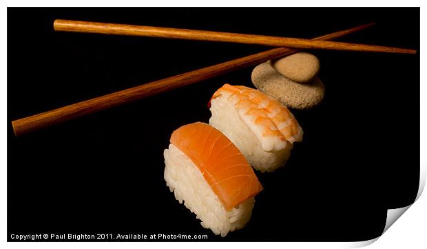 Sushi and Chopstick Print by Paul Brighton
