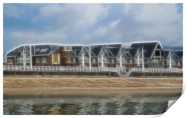 Aberavon Beachfront Flats Fractal Print by Julie Hoddinott