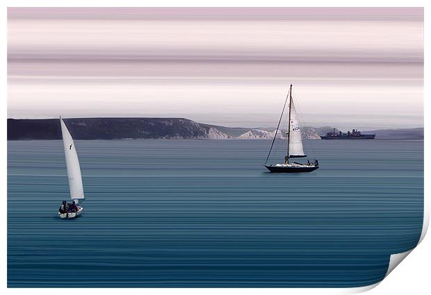 White Cliffs from Weymouth Harbour Print by Julie Hoddinott