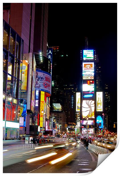 Traffic at Time Square Print by Thomas Stroehle