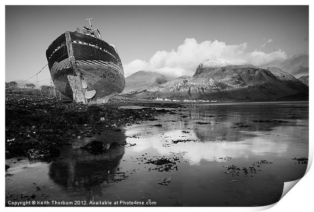 Ben Nevis with Old Boat Print by Keith Thorburn EFIAP/b