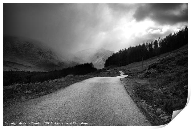 Road to Loch Etive Print by Keith Thorburn EFIAP/b