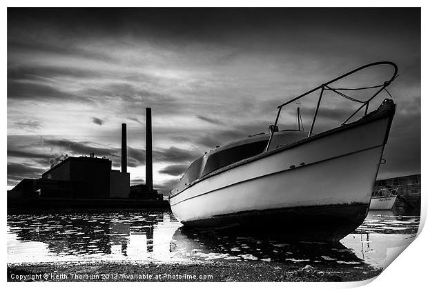 Boat at Power Station Print by Keith Thorburn EFIAP/b