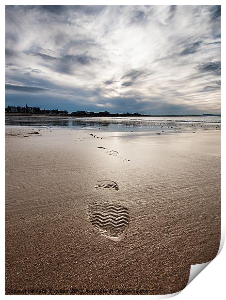 Footprint on Beach Print by Keith Thorburn EFIAP/b