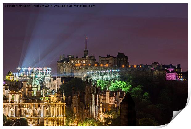 Edinburgh Tattoo Lights Print by Keith Thorburn EFIAP/b