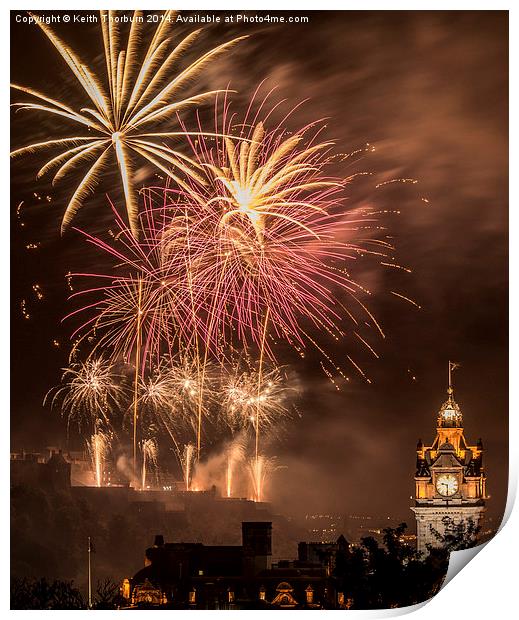 Edinburgh Festival Fireworks Print by Keith Thorburn EFIAP/b