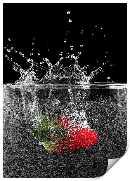 Strawberry Splash Print by Keith Thorburn EFIAP/b