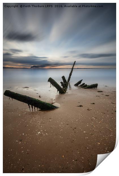 Longniddry Shipwreck Sunset Print by Keith Thorburn EFIAP/b